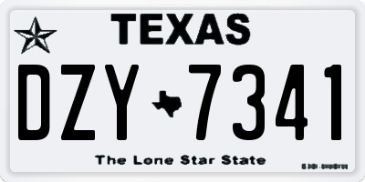 TX license plate DZY7341