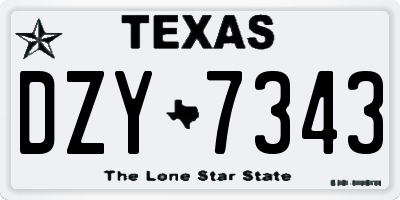 TX license plate DZY7343