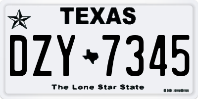 TX license plate DZY7345