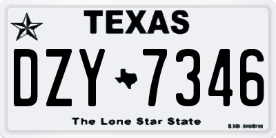 TX license plate DZY7346