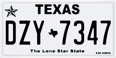 TX license plate DZY7347