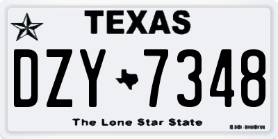 TX license plate DZY7348