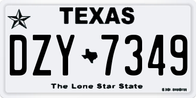 TX license plate DZY7349