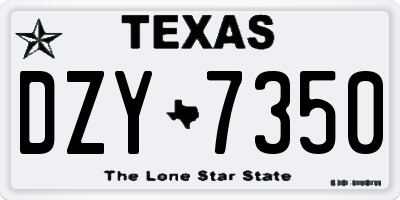 TX license plate DZY7350