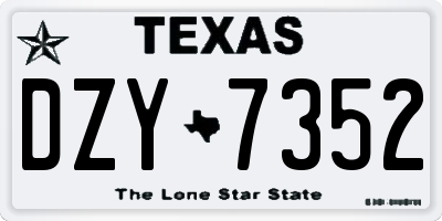 TX license plate DZY7352