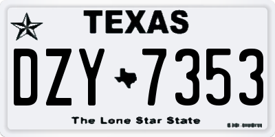 TX license plate DZY7353