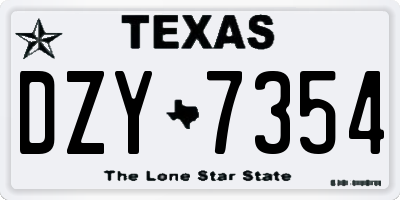 TX license plate DZY7354