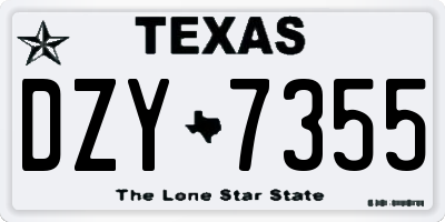 TX license plate DZY7355