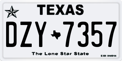 TX license plate DZY7357