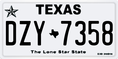 TX license plate DZY7358