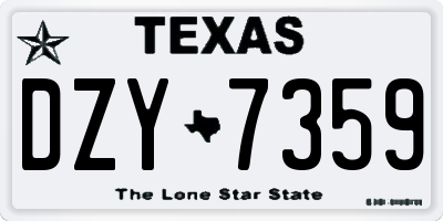 TX license plate DZY7359