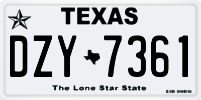 TX license plate DZY7361