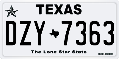 TX license plate DZY7363