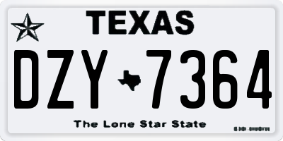 TX license plate DZY7364