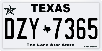 TX license plate DZY7365