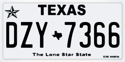 TX license plate DZY7366