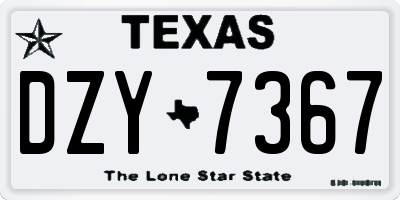 TX license plate DZY7367