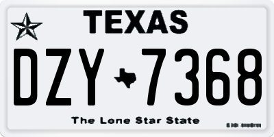 TX license plate DZY7368