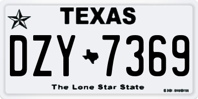 TX license plate DZY7369