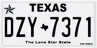 TX license plate DZY7371