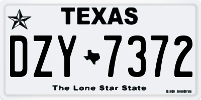 TX license plate DZY7372