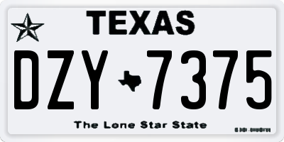 TX license plate DZY7375