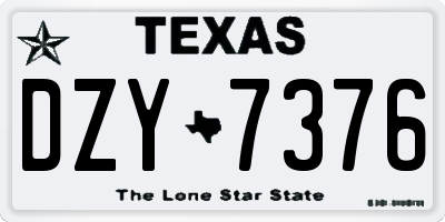 TX license plate DZY7376