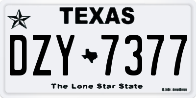 TX license plate DZY7377