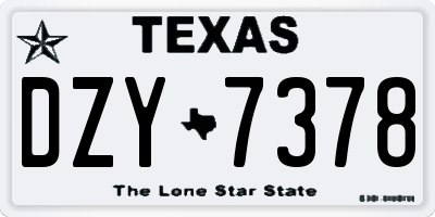 TX license plate DZY7378