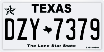 TX license plate DZY7379