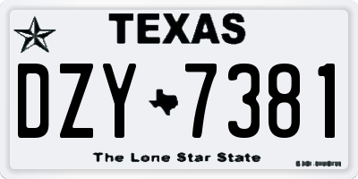 TX license plate DZY7381