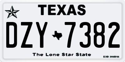 TX license plate DZY7382