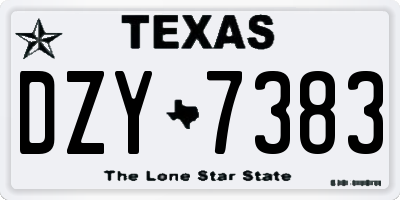 TX license plate DZY7383