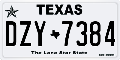 TX license plate DZY7384