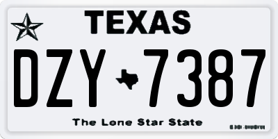 TX license plate DZY7387