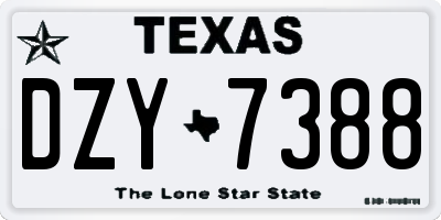 TX license plate DZY7388