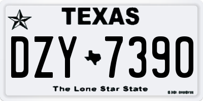 TX license plate DZY7390