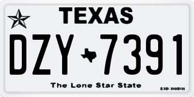 TX license plate DZY7391