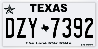 TX license plate DZY7392