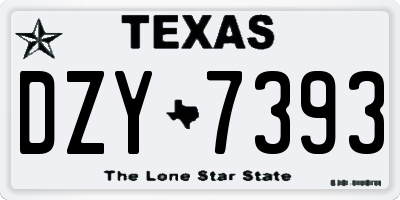 TX license plate DZY7393