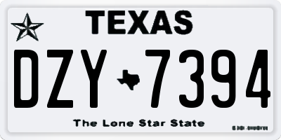 TX license plate DZY7394