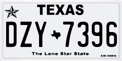 TX license plate DZY7396