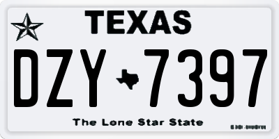 TX license plate DZY7397