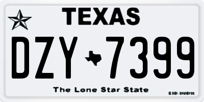 TX license plate DZY7399