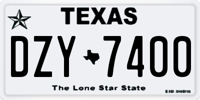 TX license plate DZY7400