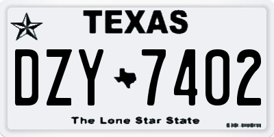 TX license plate DZY7402