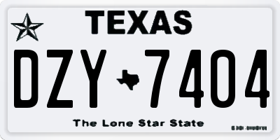 TX license plate DZY7404