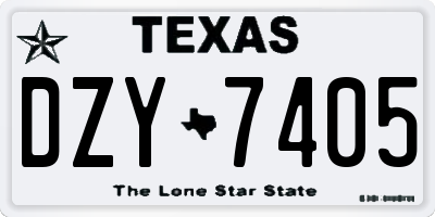 TX license plate DZY7405