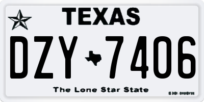 TX license plate DZY7406