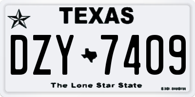 TX license plate DZY7409